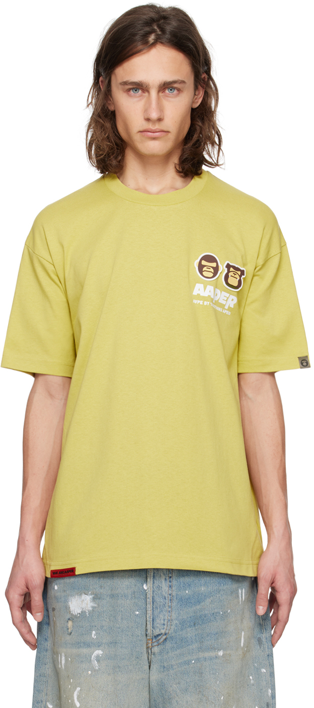 Aape By A Bathing Ape Yellow Patch T-shirt In Yee Yellow (grey)