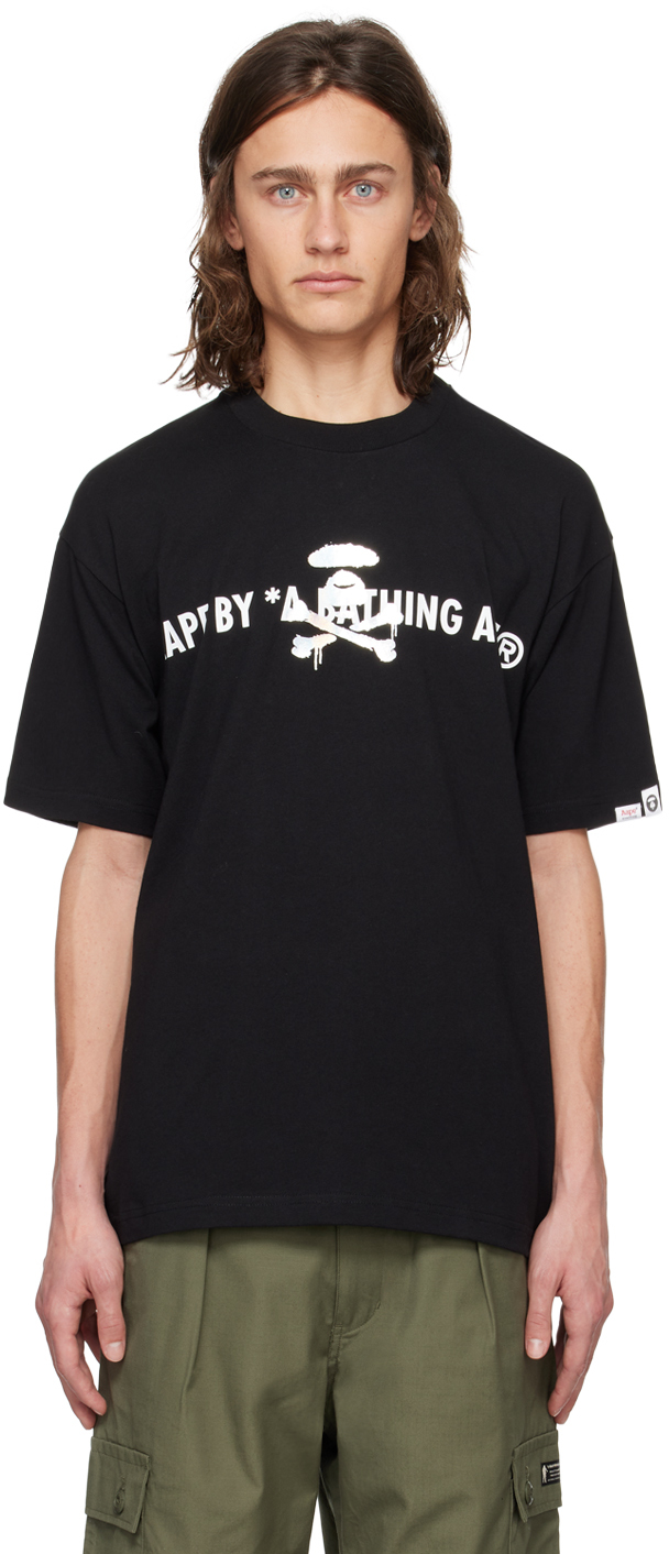 Aape By A Bathing Ape Black Printed T-shirt In Bkx Black