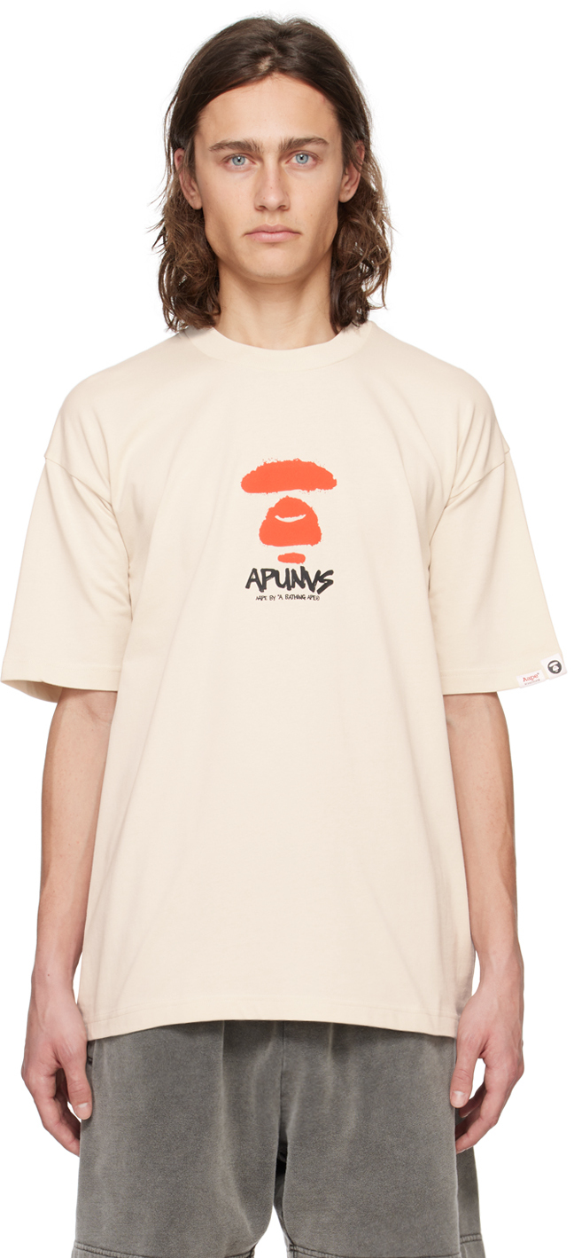 Aape By A Bathing Ape Beige Bonded T-shirt In Ivx Ivory