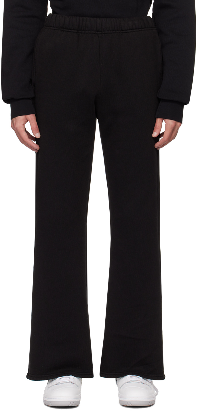 Les Tien Jill Cotton Wide-leg Sweatpants In Black