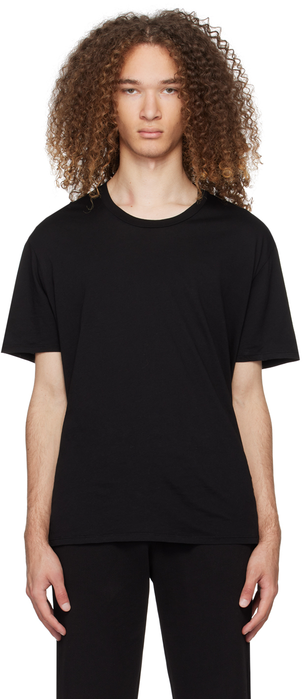 Shop Les Tien Black Classic T-shirt In Jet Black