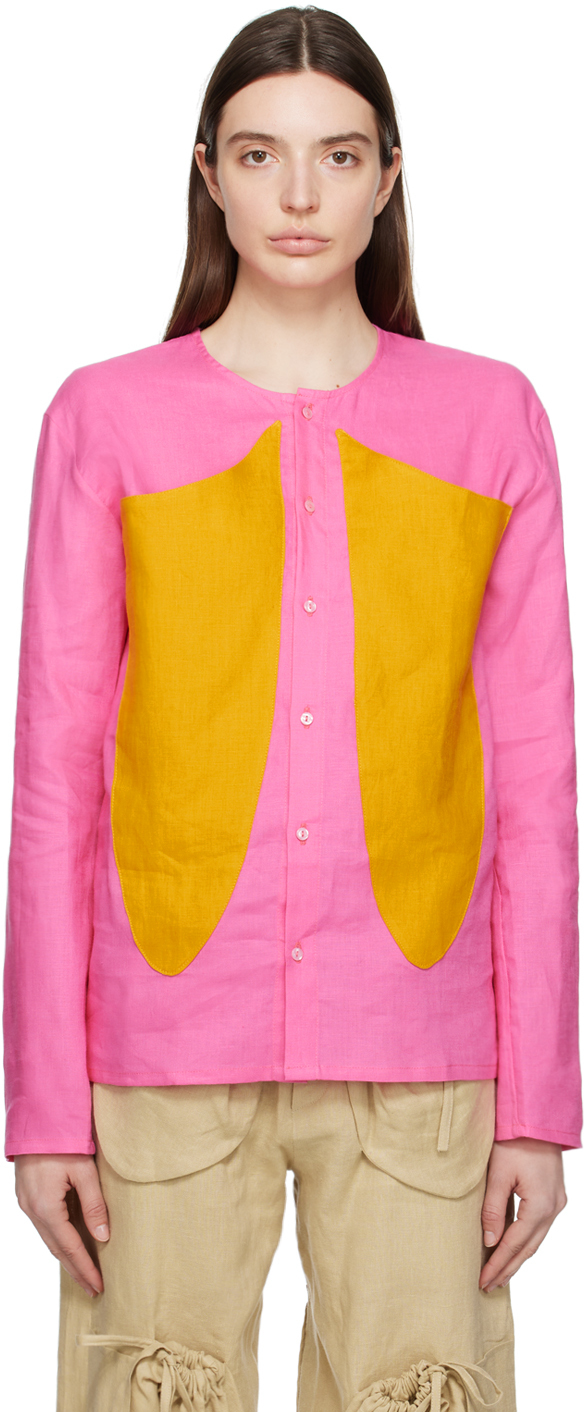 Shop Strongthe Pink & Orange Wasp Shirt In Pink/orange