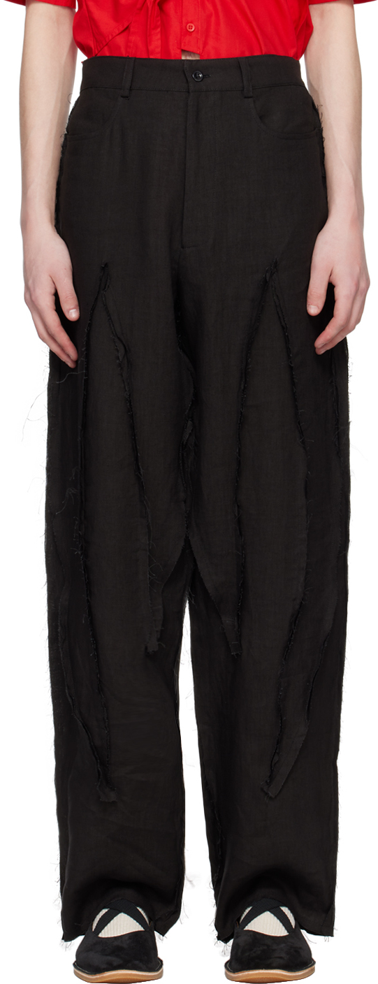 Shop Strongthe Black Reversed Spiky Trousers