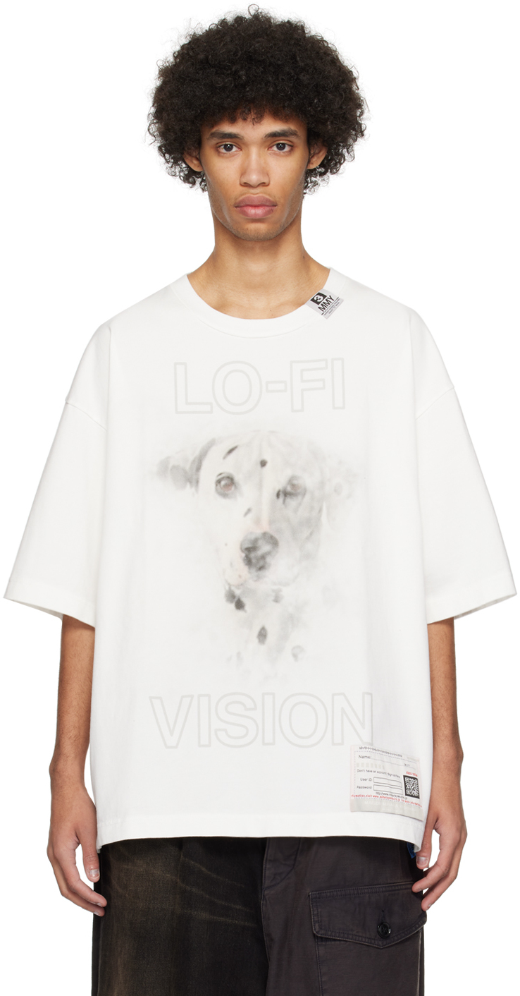 White Dog Print T-Shirt