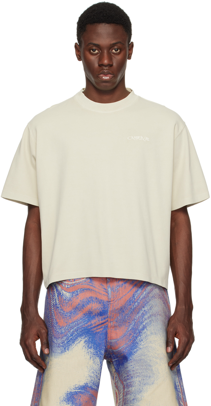 CAMPERLAB: Beige Cutout T-Shirt | SSENSE