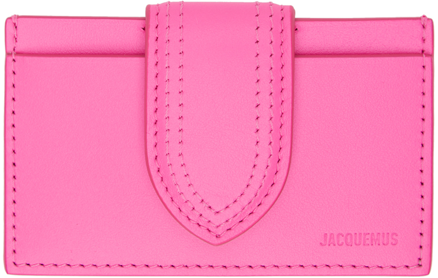 Shop Jacquemus Pink 'le Porte Carte Bambino' Card Holder In 434 Neon Pink