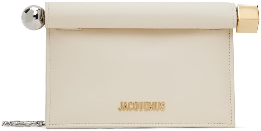 JACQUEMUS: Off-White 'La petite pochette rond carré' Pouch | SSENSE