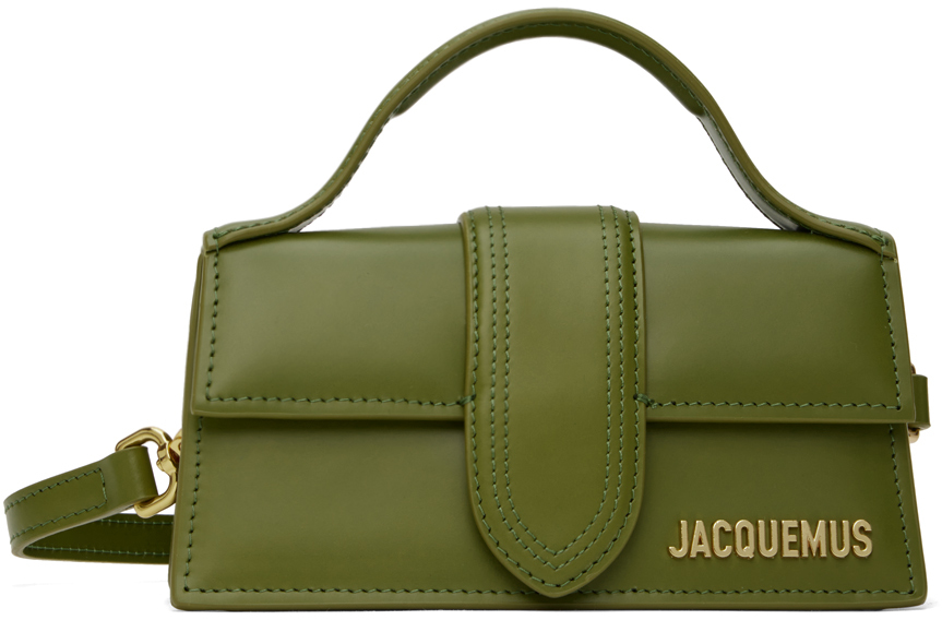 Shop Jacquemus Khaki Le Raphia 'le Bambino' Bag In 560 Khaki