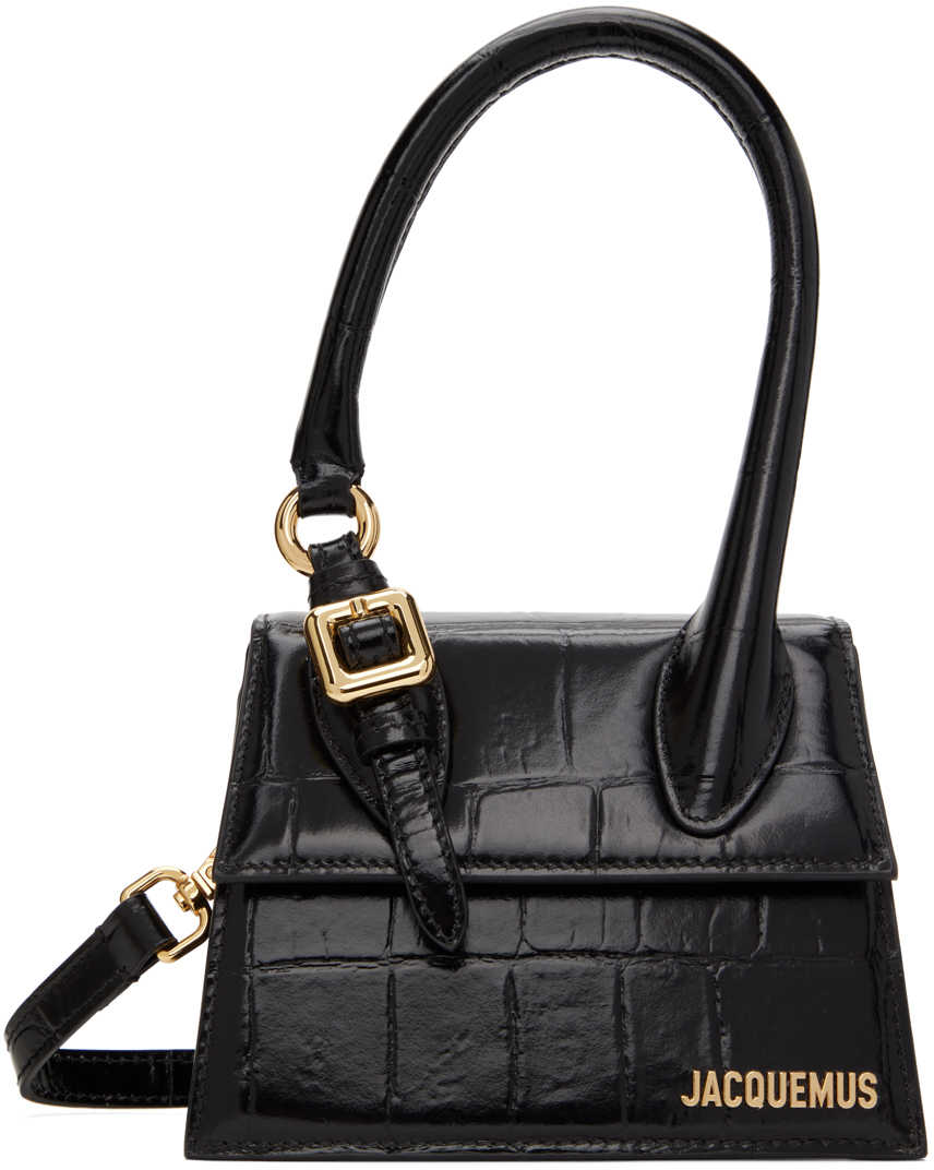 Shop Jacquemus Black 'le Chiquito Moyen Boucle' Bag In 990 Black