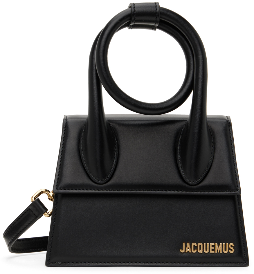 Jacquemus 'le Chiquito Noeud' Black Crossbody Bag With Logo Detail In 990 Black