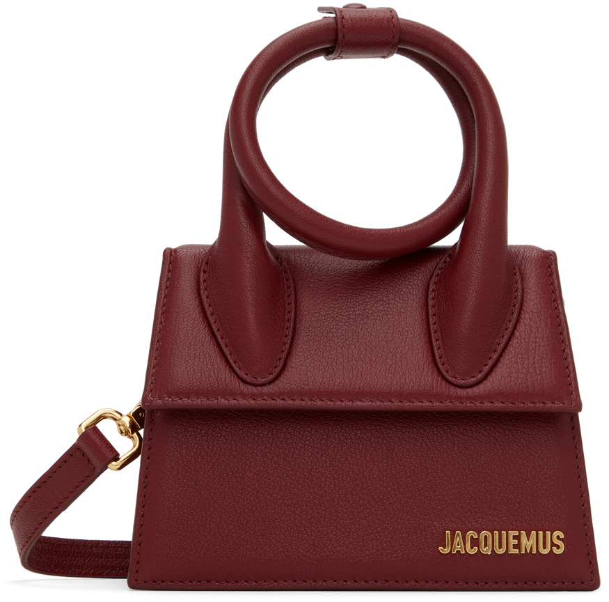 Jacquemus Burgundy 'le Chiquito Noeud Boucle' Bag In 495 Dark Burgundy