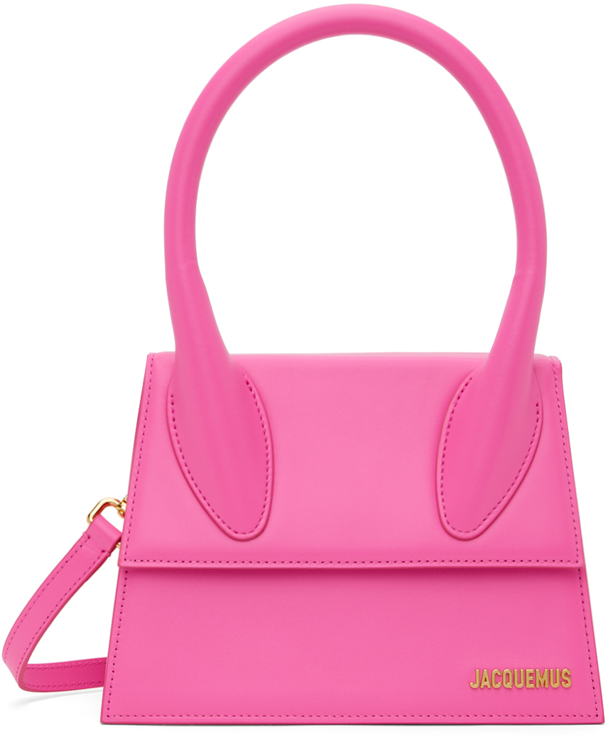 Jacquemus Les Classiquesコレクション ピンク Le Grand Chiquito バッグ In 434 Neon Pink