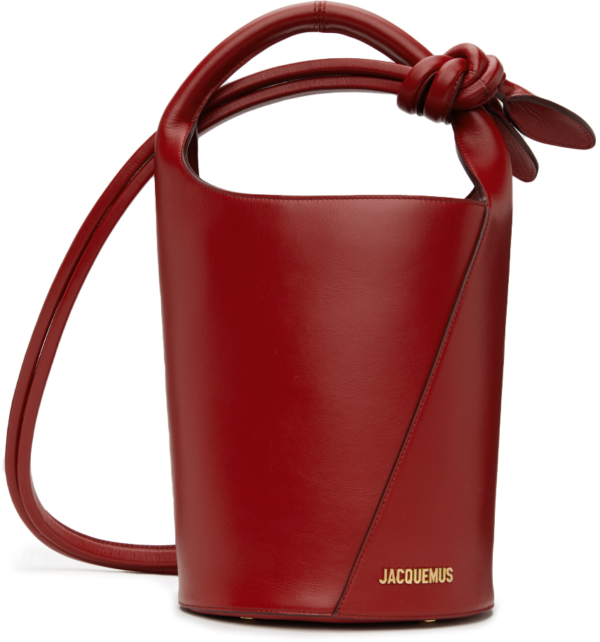 Shop Jacquemus Red 'le Petit Tourni' Bag In 480 Dark Red