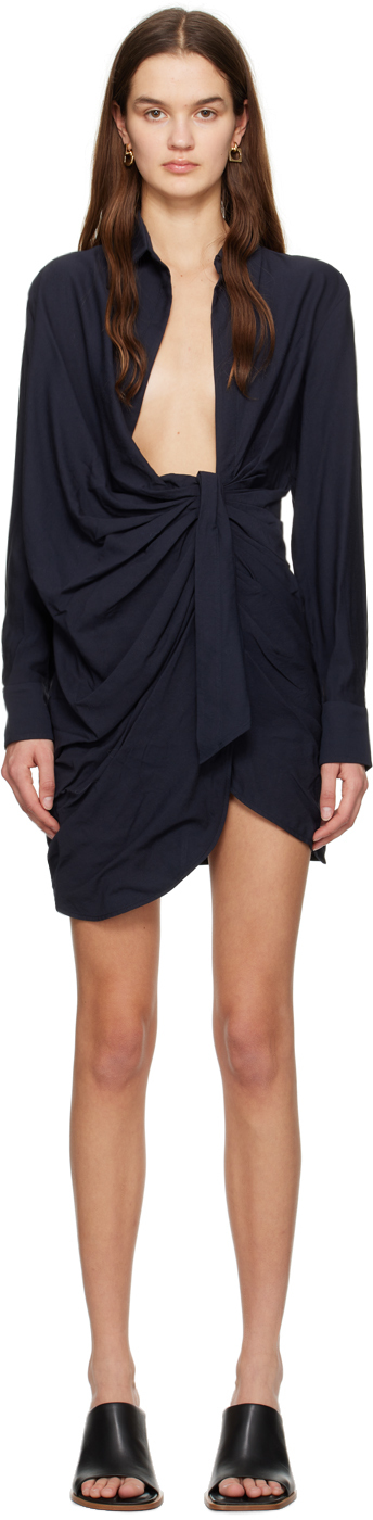 Navy 'La robe Bahia' Minidress by JACQUEMUS on Sale