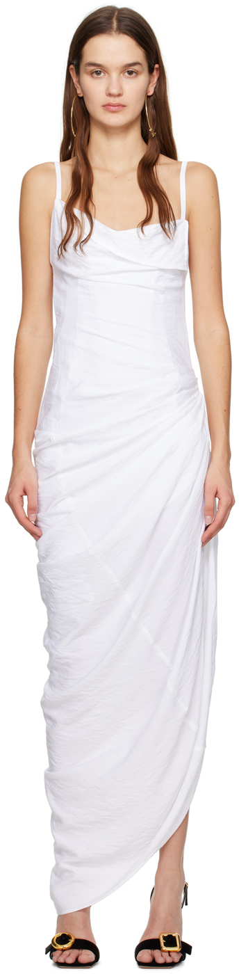 Shop Jacquemus White Les Classiques 'la Robe Saudade Longue' Maxi Dress In 100 White