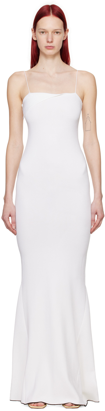 White Les Sculptures 'La robe Aro' Maxi Dress by JACQUEMUS on Sale