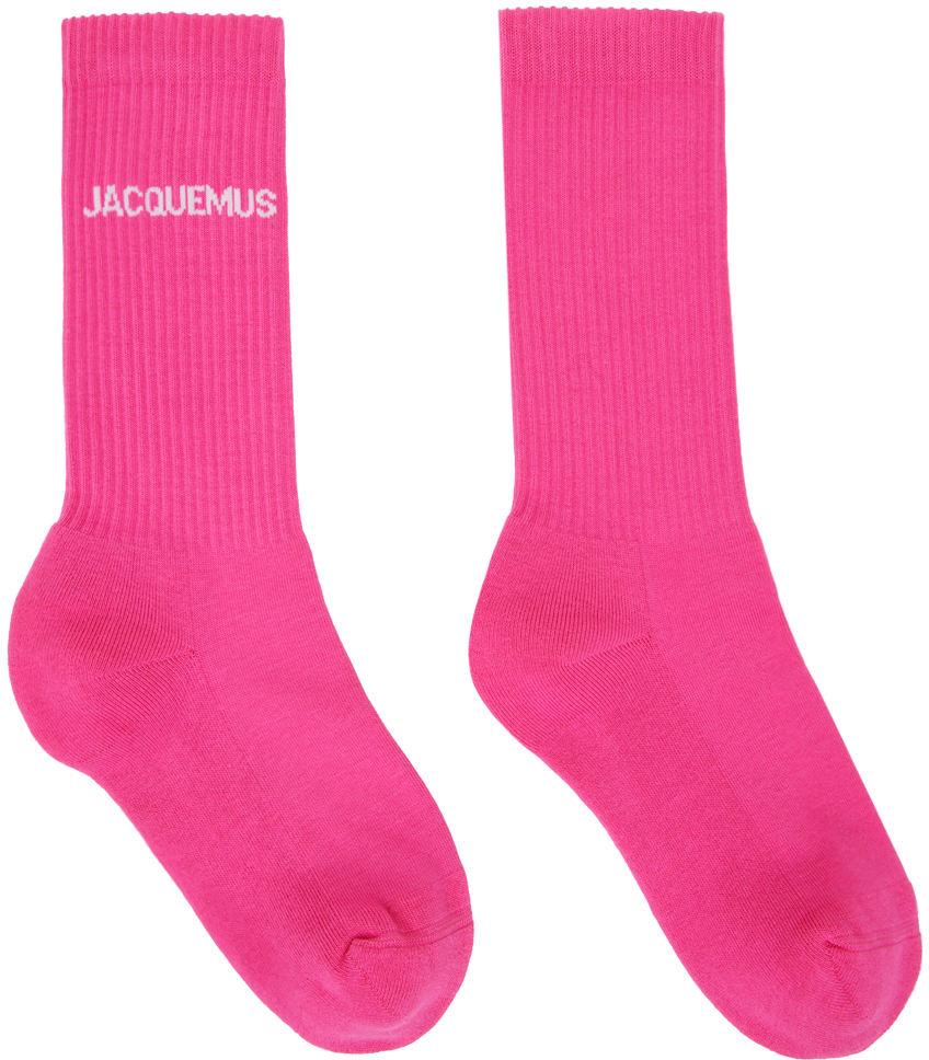 Shop Jacquemus Pink Les Classiques 'les Chaussettes ' Socks In 450 Dark Pink