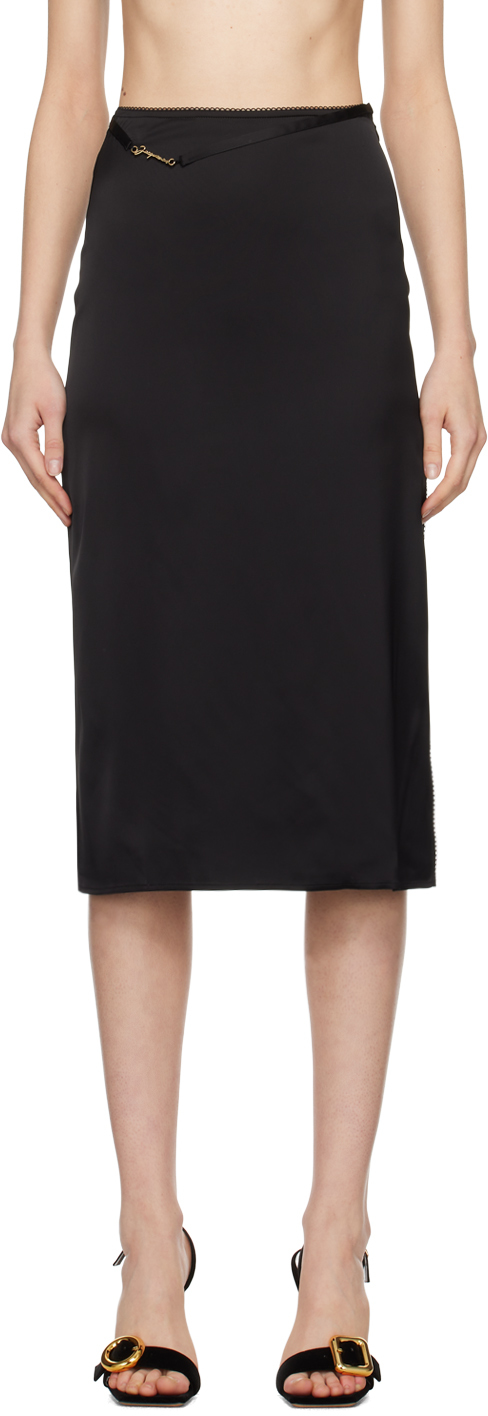 Shop Jacquemus Black Les Classiques 'la Jupe Notte' Midi Skirt In 990 Black