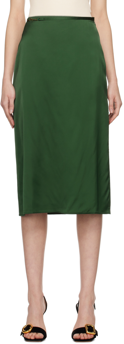 Jacquemus Green 'la Jupe Notte' Midi Skirt In 590 Dark Green