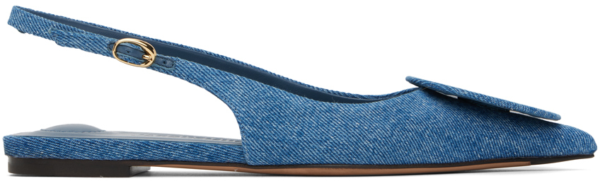 Blue 'Les slingbacks Duelo plates' Ballerina Flats by JACQUEMUS on Sale