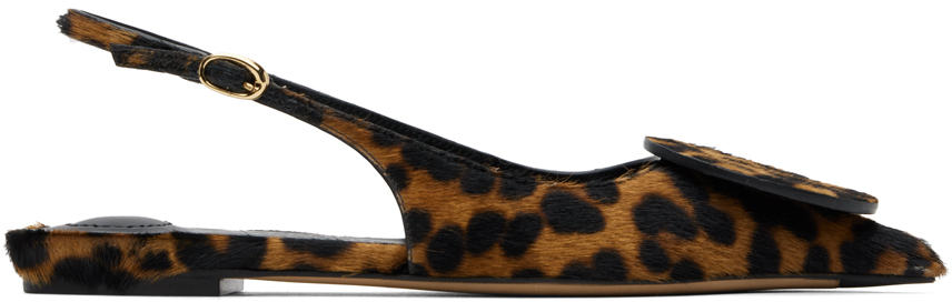 Brown & Black Les Sculptures 'Les slingbacks Duelo plates