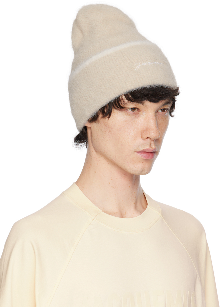 Jacquemus Off-white Le Papier 'le Bonnet Neve' Beanie In 110 Off-white