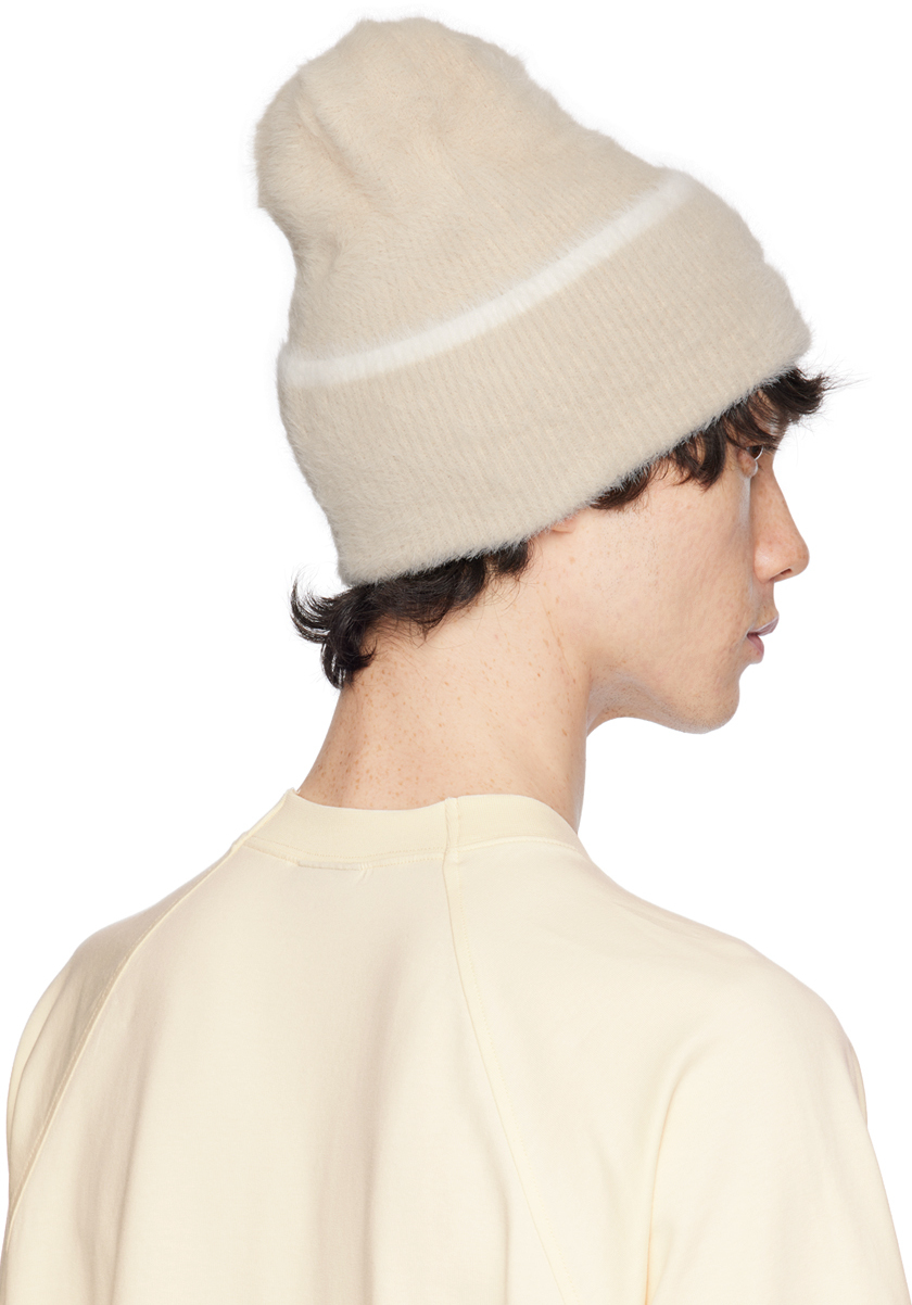 Jacquemus Off-white Le Papier 'le Bonnet Neve' Beanie In 110 Off-white