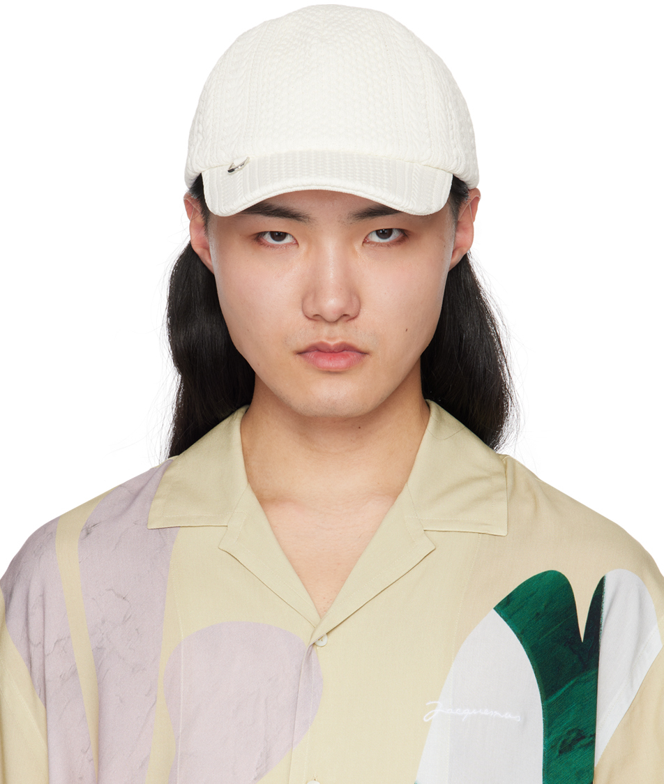 JACQUEMUS: White Les Sculptures 'La casquette Belo' Cap | SSENSE