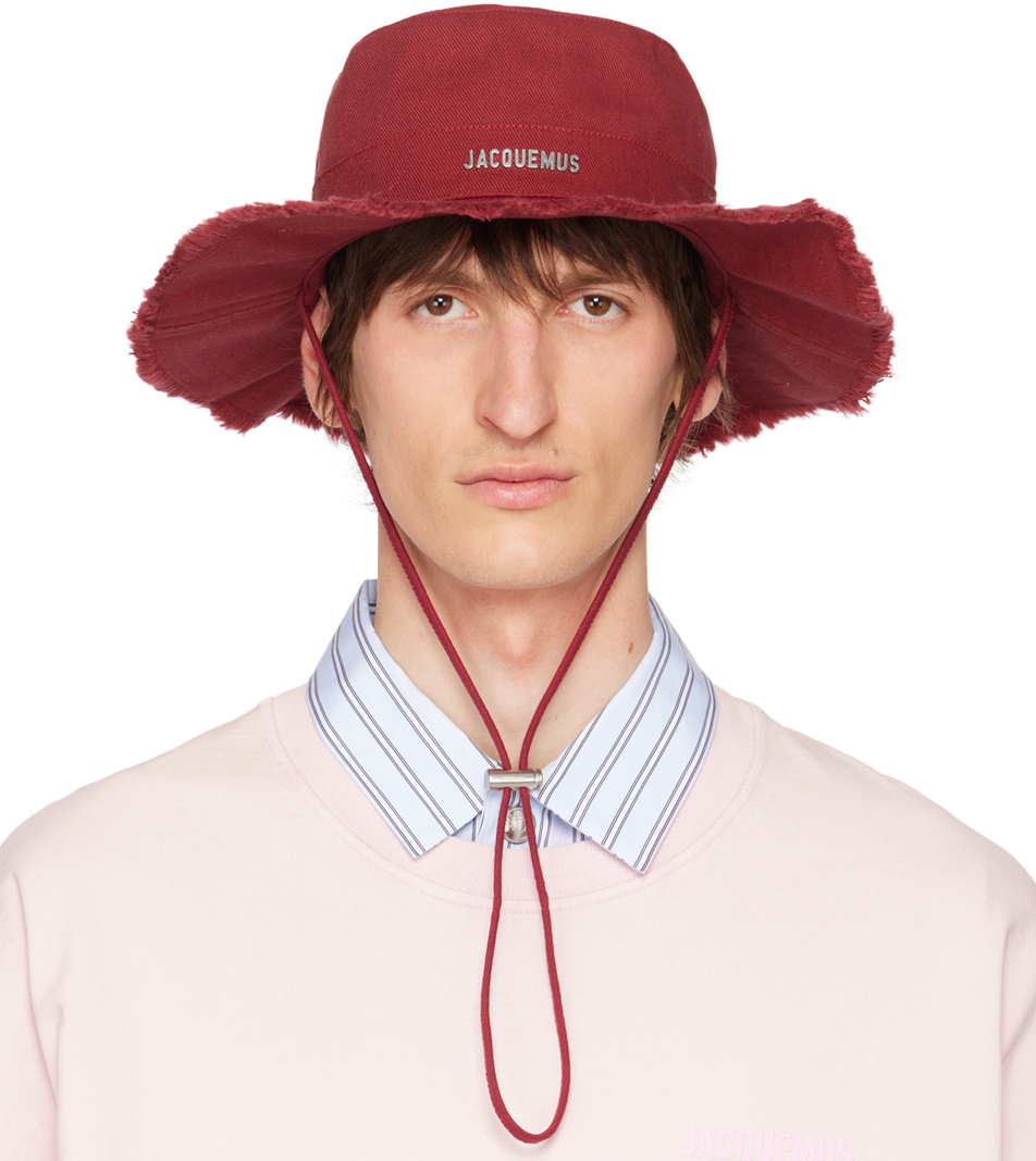 Jacquemus Burgundy 'le Bob Artichaut' Hat In 480 Dark Red