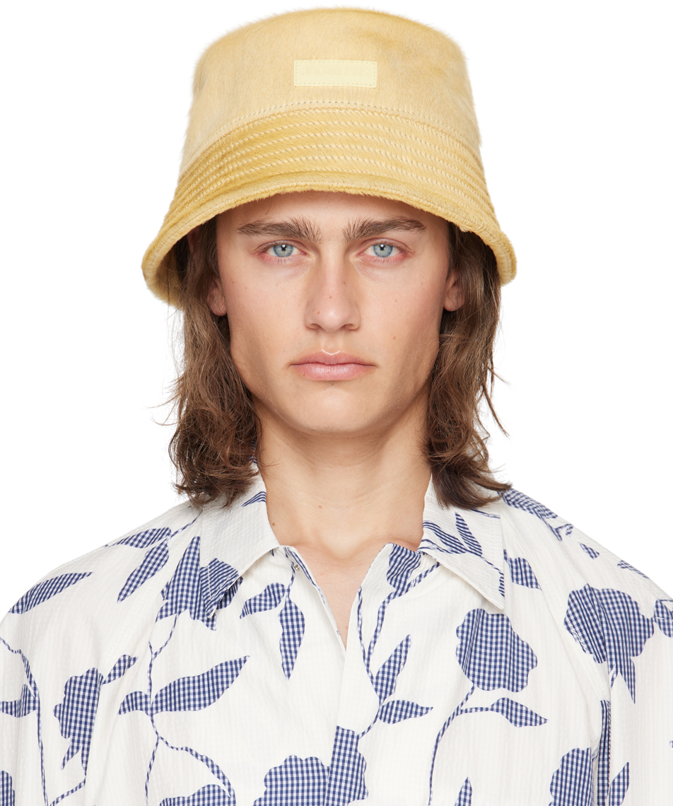 Jacquemus Yellow Les Sculptures 'le Bob Sperone' Bucket Hat In 205 Pale Yellow