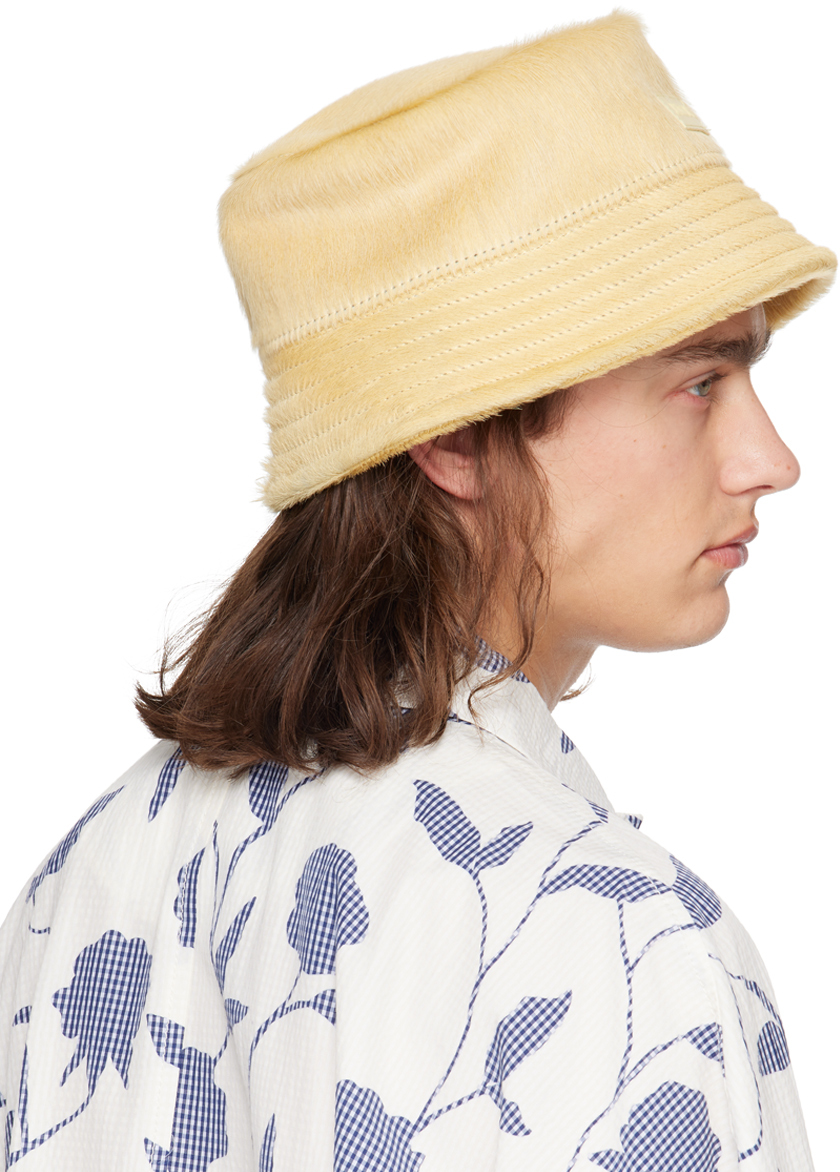 Jacquemus Yellow Les Sculptures 'le Bob Sperone' Bucket Hat In 205 Pale Yellow