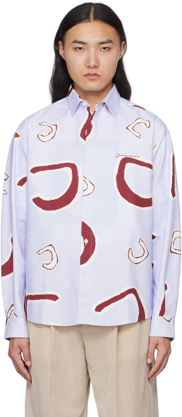 Blue Les Sculptures 'La chemise Simon' Shirt by JACQUEMUS on Sale