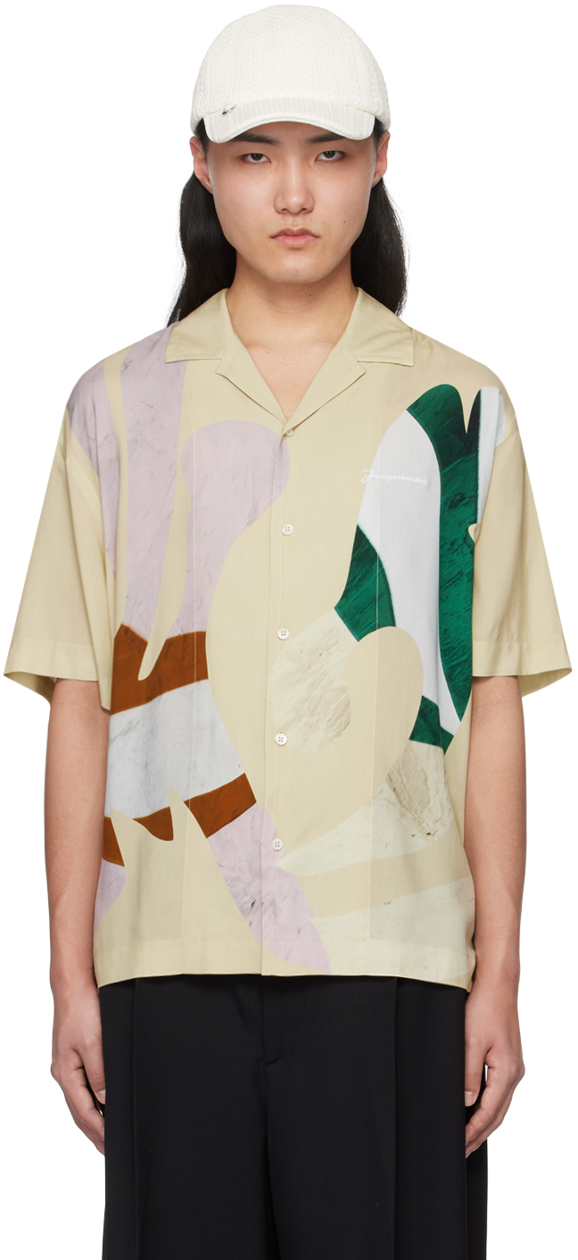 Shop Jacquemus Beige Les Sculptures 'la Chemise Jean' Shirt