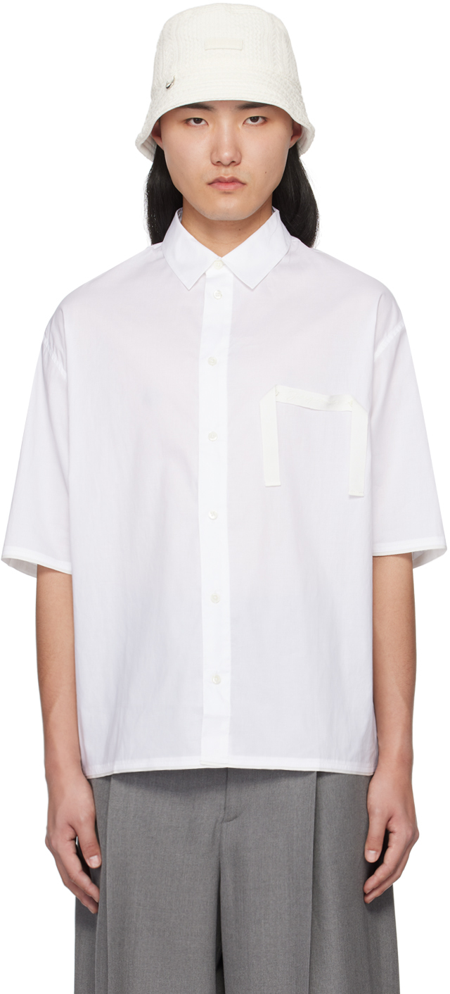 Shop Jacquemus White Le Raphia 'la Chemise Cabri' Shirt In 100 White