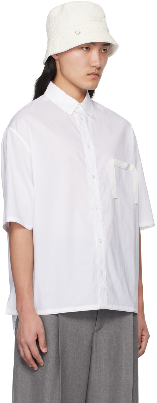 Jacquemus White Le Raphia 'la Chemise Cabri' Shirt In 100 White