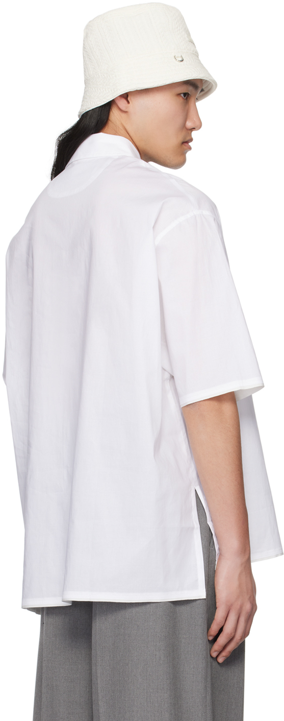 Jacquemus White Le Raphia 'la Chemise Cabri' Shirt In 100 White