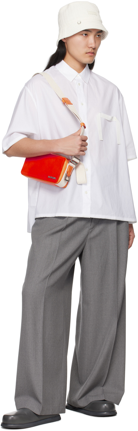 Jacquemus White Le Raphia 'la Chemise Cabri' Shirt In 100 White