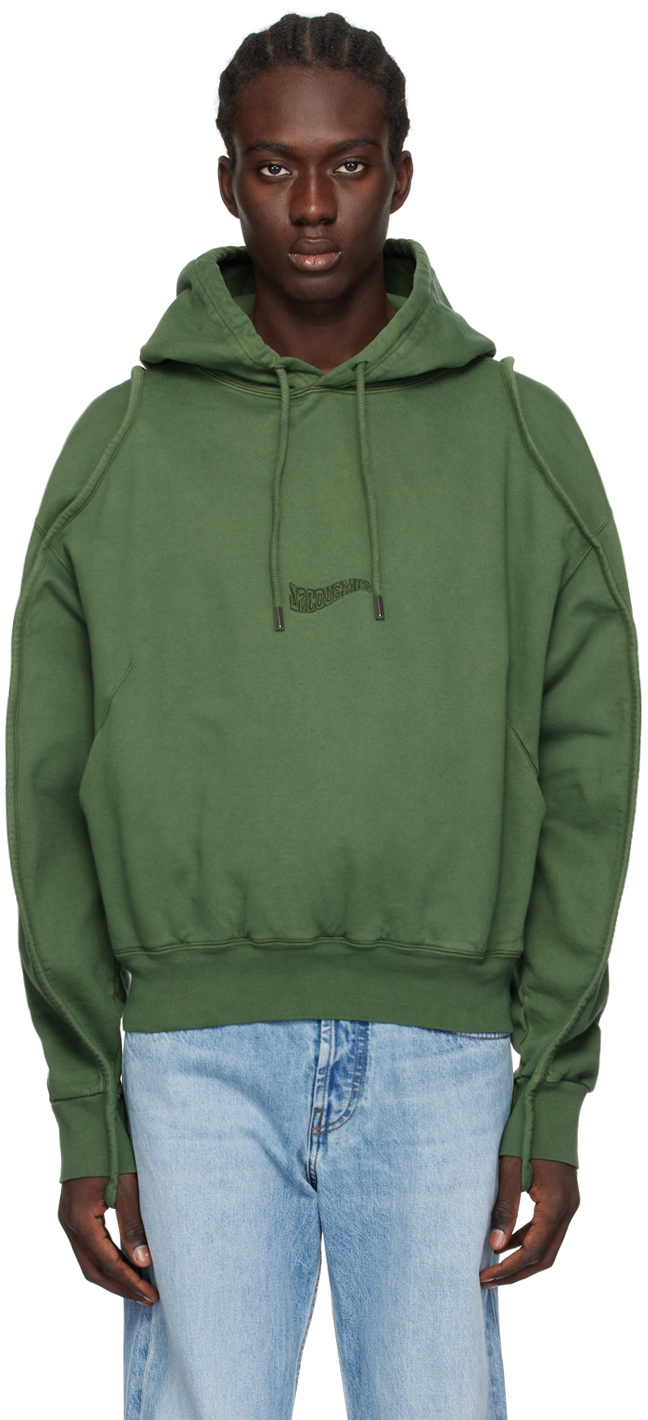 Shop Jacquemus Green 'le Sweatshirt Camargue' Hoodie In Dark Green