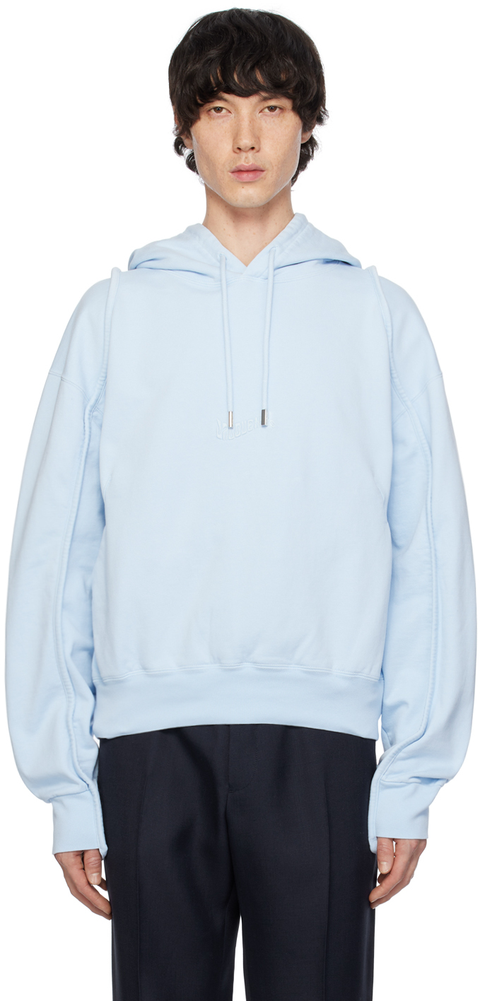 Shop Jacquemus Blue 'le Sweatshirt Camargue' Hoodie In Light Blue