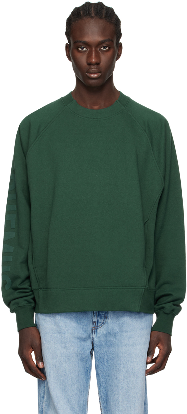 Jacquemus Green Les Classiques 'le Sweatshirt Typo' Sweatshirt In Dark Green