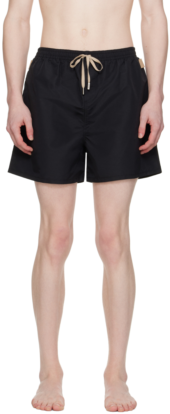 Black Le Raphia 'Le maillot Praia' Swim Shorts