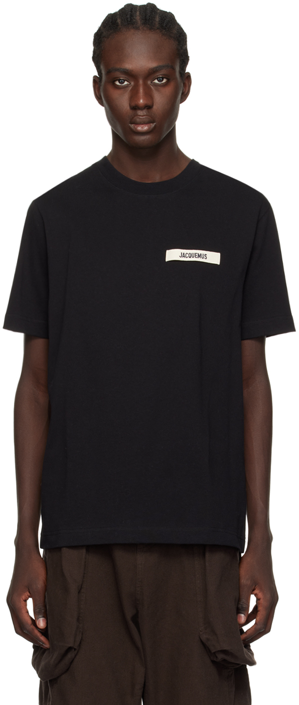 Shop Jacquemus Black Les Classiques 'le T-shirt Gros Grain' T-shirt