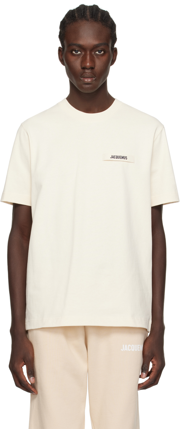 Shop Jacquemus Beige Les Classiques 'le T-shirt Gros Grain' T-shirt