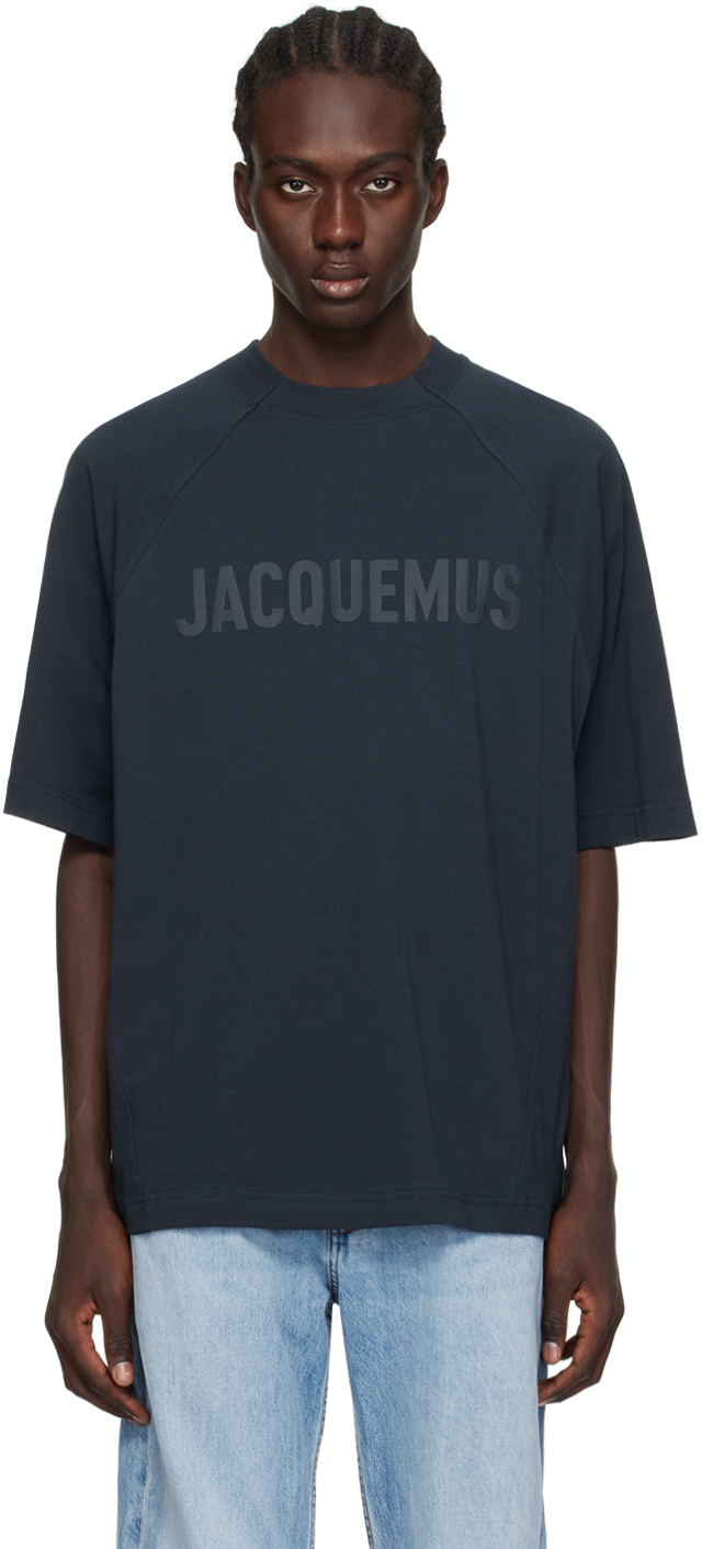 Shop Jacquemus Navy 'le T-shirt Typo' T-shirt In Dark Navy