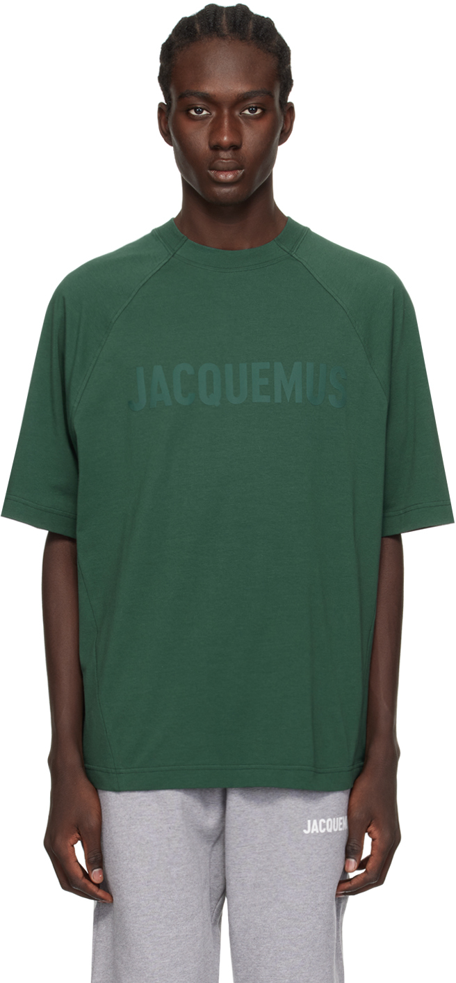 Shop Jacquemus Green 'le T-shirt Typo' T-shirt In Dark Green