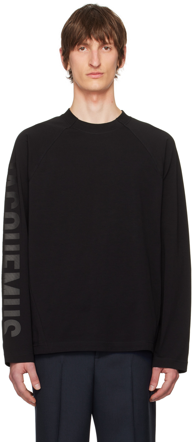 Jacquemus Black Les Classiques 'le T-shirt Typo Manchés Longue' Long Sleeve T-shirt