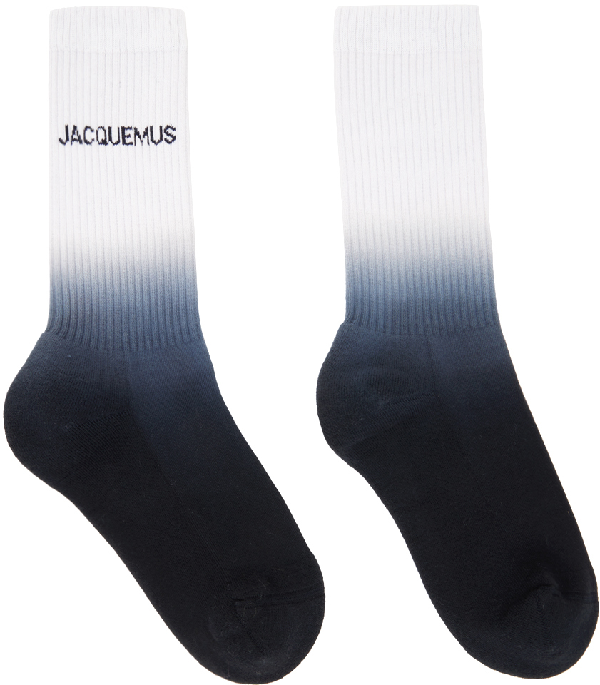 JACQUEMUS White & Navy Les Classiques 'Les chaussettes Moisson' Socks