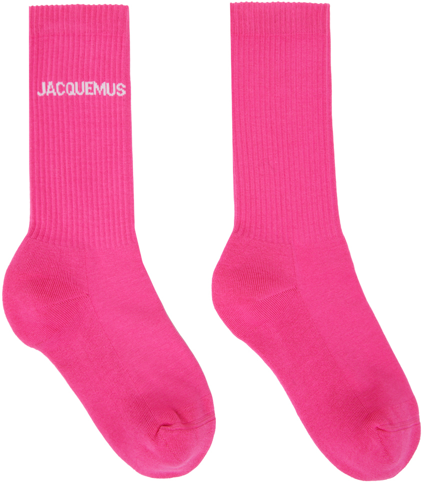 Jacquemus Pink Les Classiques 'les Chaussettes ' Socks In 450 Dark Pink