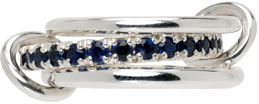 Silver & Blue Petunia Ring