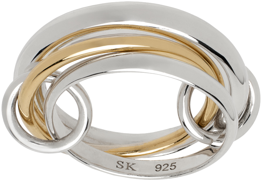 Silver & Gold Amaryllis Ring